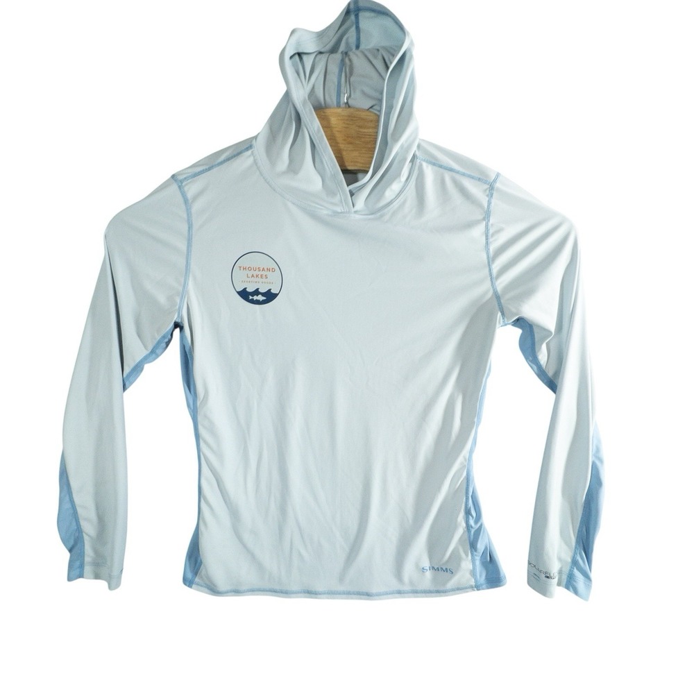 Simms Fishing‎ Solar Flex Cooling Hooded Shirt Womens Medium Gorpcore 1000 Lakes